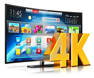 4K UltraHD curved smart TV photo