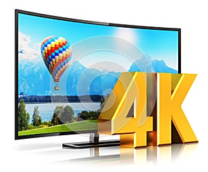 4K UltraHD curved TV photo