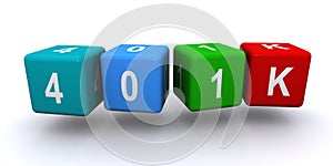 401k word block on white