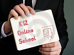 K12 Online School sign on the page