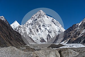 K2 mountain and Angel peak, Concordia camp