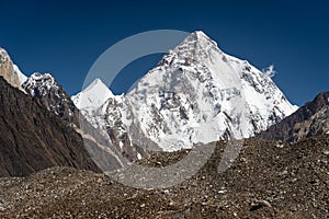 K2 mountain peak, second highest peak in the world, Karakoram ra