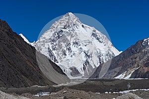 K2 mountain peak view from Concordia camp