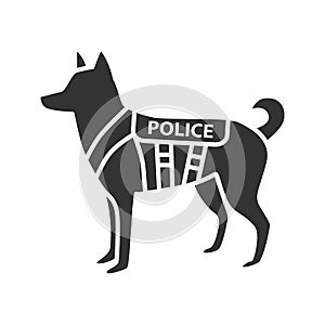 K9 police dog glyph icon