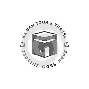 Ka`Ba Hajj Umrah Tour Travel Logo Design Vector