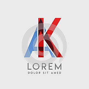 KA logo letters with blue and red gradation photo