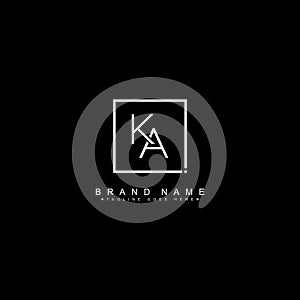 KA Minimal Vector Logo - Simple Business Logo for Monogram K and A photo