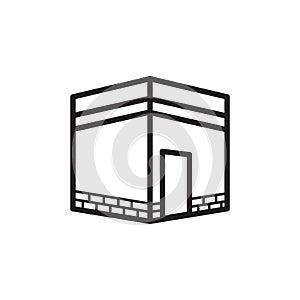 Kaaba icon vector logo design template