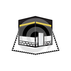 Kaaba icon vector logo design template