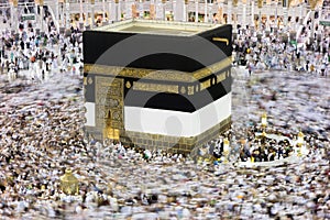 Kaaba in Mecca Saudi Arabia at Night photo