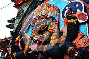 Kaal Bhairav in Basantapur Durbar Square at Kathmandu Nepal