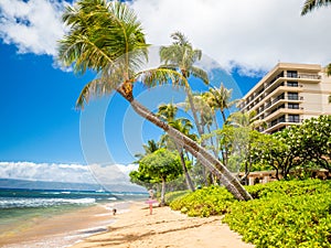 Kaanapali Beach, Maui, Hawaii, three miles of white sand and crystal water