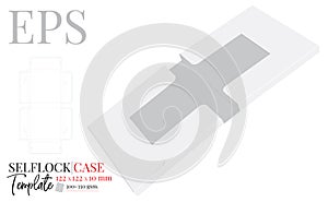 Self-lock case, die cut template, vector.