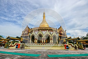 Kaba aye Pagoda famous place in Yangon, Myanmar with clear blue photo