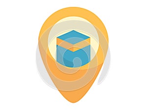 Kaba mecca pin location single isolated icon with flat style photo