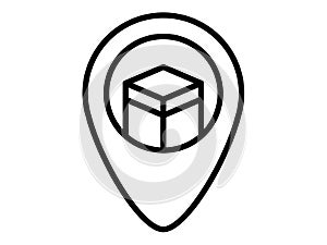 Kaba mecca pin location single isolated icon with outline style photo