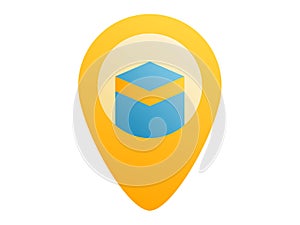 Kaba mecca pin location single isolated icon with smooth style