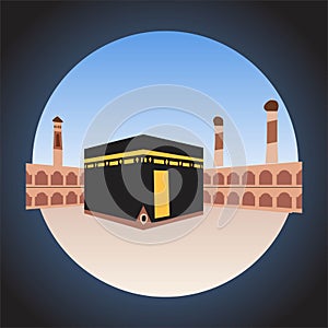 Kabah Mecca Hajj and Umra Icon Vector photo