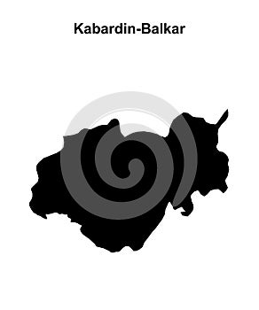 Kabardin-Balkar outline map photo