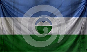 Kabardino republic Wave Flag Close Up