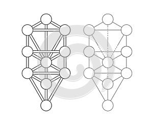 Kabbalah symbol. Sephirot and tree of life sign vector illustration