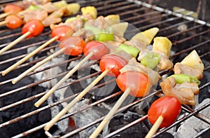 Kabob on BBQ grill