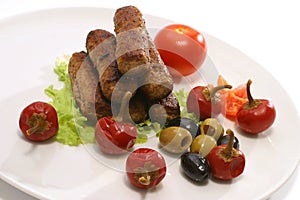 Kabob rolls with olives pepper