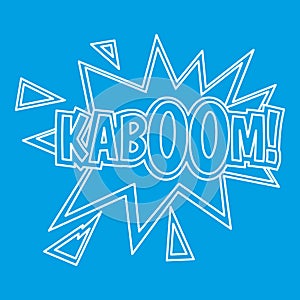 Kaboom, comic book explosion icon, outline style