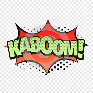 Kaboom comic style word isolated on transparent background