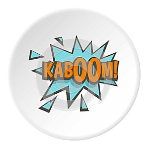 Kaboom, comic text sound effect icon circle