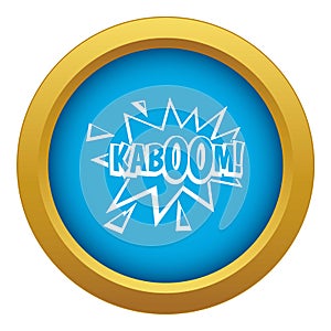 Kaboom, explosion icon blue vector isolated