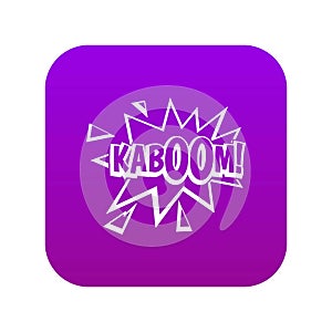 Kaboom, explosion icon digital purple