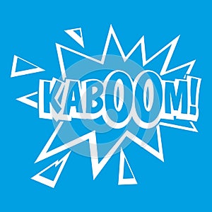 Kaboom, explosion icon white