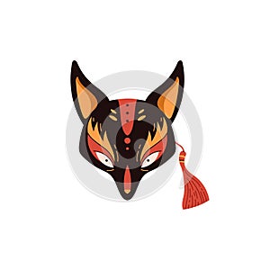 Kabuki-inspired fox mask vector illustration