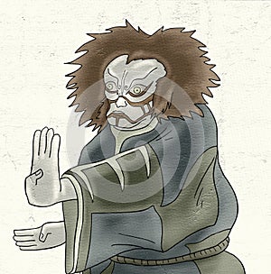 Kabuki mask illustration