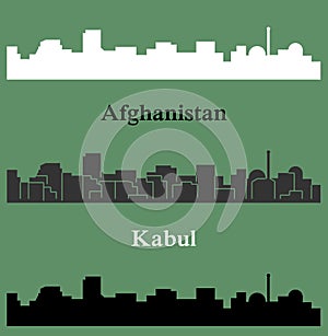 Kabul, Afganistan city silhouette photo