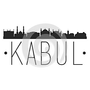 Kabul Afghanistan. City Skyline. Silhouette City. Design Vector. Famous Monuments.