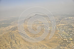 Kabul mountains, Afghanistan aerial view