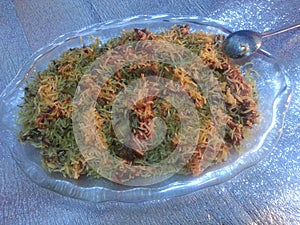 Special cooked rice dish