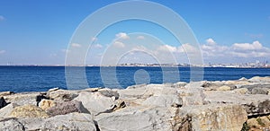 kad?köy beach, istanbul fashion beach, in the form of a panoramic photo