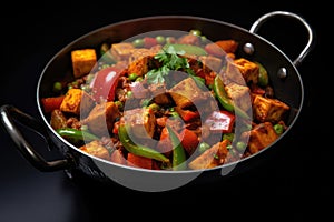 Kadai Paneer Aesthetically Beautiful Minimalist Style. Generative AI