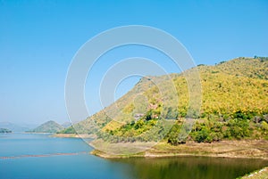 Kaeng Krachan Dam In Petcahburi At Thailand , Landscape Natrue and a water mist at Kaeng Krachan Dam.