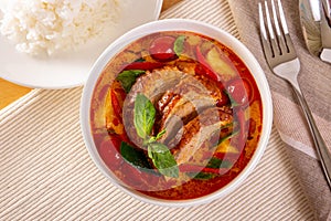 Kaeng Pled Ped Yang Roasted Duck in Red Curry