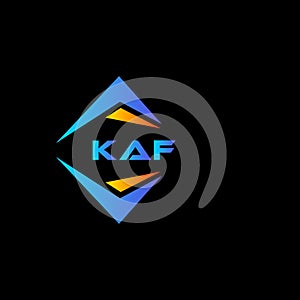 KAF abstract technology logo design on Black background. KAF creative initials letter logo concept photo