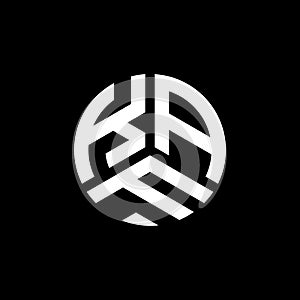 KAF letter logo design on black background. KAF creative initials letter logo concept. KAF letter design photo