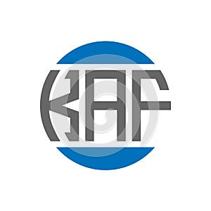 KAF letter logo design on white background. KAF creative initials circle logo concept. KAF letter design photo