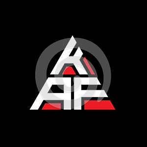 KAF triangle letter logo design with triangle shape. KAF triangle logo design monogram. KAF triangle vector logo template with red