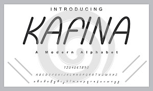 Kafina font. Elegant alphabet letters font.