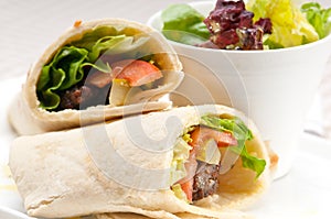 Kafta shawarma chicken pita wrap roll sandwich