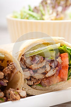 Kafta shawarma chicken pita wrap roll sandwich